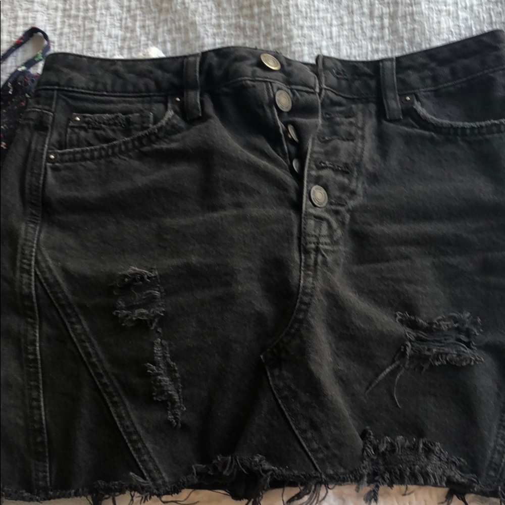 Black jean skirt